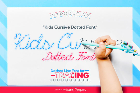 Kids Cursive Dotted: A Display Font for Makers and Shops